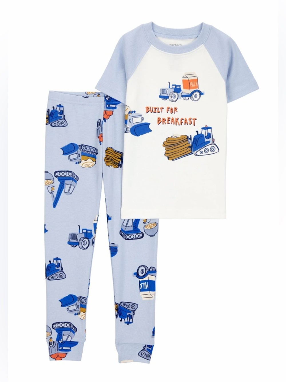 Carter's Light Blue, White & Blue 'Built For Breakfast' Pajama Set